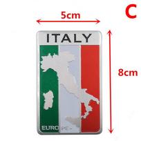 Aliuminio 3D Metalinis ITALIJA Italijos Vėliavos Lipdukas Emblema Ženklelis Decal Automobilio Dekoravimas