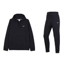 Nike Išsiuvinėtas megztinis su gobtuvu, vienspalvis vilnonis Patogios ilgos kelnės laisvalaikio sportinis kostiumas Vyriškas džemperis juodas 623453-010+716831-010 M