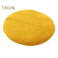Fleece Apvalus kėdės pagalvėlė Pliušinė dirbtinės avies vilnos sėdynės pagalvėlė su užtrauktuku Žieminė šilta neslystanti sėdynės pagalvėlė namams, biurui, virtuvei 30cm geltona