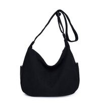 Large Capacity Corduroy Tote Bag Women Solid Color Crossbody Bag Commuter Shoulder Bag juoda