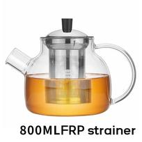 800/1500ml Stiklinis arbatinukas su nerūdijančio plieno sieteliu, Nuimamas sietelis, Arbatinukas namams, stovyklavimui ir kelionėms, Arbata iš birios arbatos lapelių