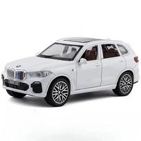 Nauja 1:32 mastelio BMW X5 lydinio automobilio modelis, lietas žaislas, šviesa, garsas, visureigis, 6 atidaromos durys, miniatiūrinė transporto priemonė, vaikiška kolekcija, dovana, pikapas, ornamentai balta