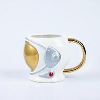 Creative 3D Astronaut Helmet Modeling Cup Aviation Cap Ceramic Mug Coffee Cup Large-capacity Home Decoration Water Cup 550ml 550ML auksinė