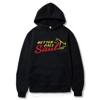 TV laida „Breaking Bad“ gobtuvai vyrams, moterims, megztiniai su gobtuvu, su „Better Call Saul“ logotipu, didelio dydžio, apvalia iškirpte, unisex XL juoda
