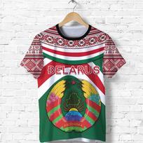 Baltarusija Vyriški marškinėliai Laisvi apvalia kaklo iškirpte su Baltarusijos vėliava BL trumpomis rankovėmis Viršutiniai drabužiai T-shirt'ai Vyriški drabužiai Dydeli marškinėliai 2025 M