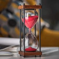 Naujas 30/60 minučių senovinis skaidraus stiklo smėlio laikrodis Virtuvės namų biuro stalo dekoracijos Laiko valdymo įrankiai Šventinės dovanos 30min juoda