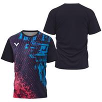 Kvėpuojantis Badmintono Teniso 3D Spausdintas Vyriškas Marškinėlis Madingas Sportinis Viršutinis Drabužis Vyriškas Sporto Salės Fitneso Trumpomis Rankovėmis Lauko S