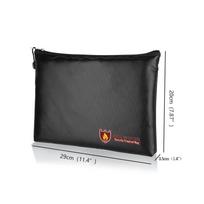 Ugniai atsparus didelės talpos pasų ir dokumentų laikymo krepšys Fireproof Black Medium (No Lock)