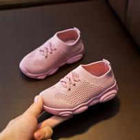 2024 m. vaikiški korėjietiško stiliaus megzti sportbačiai - minkštas padas, kvėpuojantis tinklelis berniukams ir mergaitėms 22-27 (set of 6 pairs) rožinė