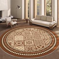 Retro Amerikietiškas Apvalus Kilimas - Rudens/Žiemos Nešvarumams Atsparus Aksomas Svetainėms, Miegamiesiems ir Prieškambariams Diameter 60cm Round