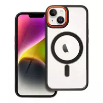 OEM Color Edge Mag phone case with MagSafe support for iPhone 14, black and gold