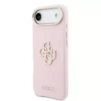 GUESS Pink PU Resin Logo phone case for iPhone 17 Air
