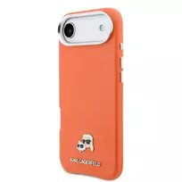 Karl Lagerfeld Karl and Choupette Heads Pins phone case with MagSafe support for iPhone 17 Air orange