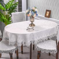 Europietiškų nėriniuotų apvalių staltiesių svetainė ir viešbutis - elegantiškas, lengvas ir prabangus audinys Chair Back (Width 42cm) gryna balta spalva