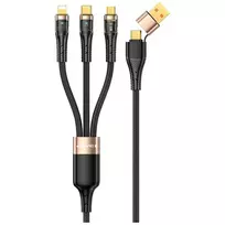 AWEI CL-228 3-in-1 data transfer and charging cable | USB-C to Lightning | 100W | with LED display | 1.5m | black