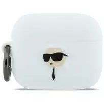 Karl Lagerfeld Silicone Case for AirPods Pro 3 - White Karl Head 3D