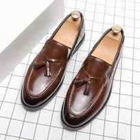 Aukštos kokybės mokasinai Vyriški oficialūs batai Verslo slip-on Odiniai batai su kutais Mėlyni laisvalaikio batai Patogūs minkšto pado mokasinai 38 ruda