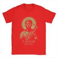 Vyriški marškinėliai St. John Coltrane Vintage 100% Medvilnės Marškinėliai Trumpomis Rankovėmis Apvalia Kaklo Apranga Unikali S raudona