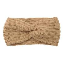Žieminė pliušinė megzta vilnonė galvos juosta moterims mergaitėms Šilta elastinė plaukų juosta Rankų darbo skara Bandana Galvos apdangalas beige