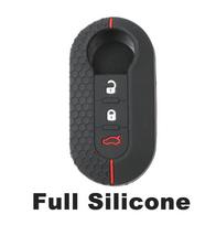 for Fiat Ducato 500 500L Panda Grande Punto Lancia Musa Carbon Fiber Pattern Car Flip Key Case Cover  Auto Shell Fob Keychain