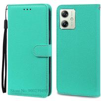 Skirta Moto G54 5G dėklas Silikoninis MotoG54 XT-2343-1 Odinis atverčiamas piniginės dėklas Motorola Moto G54 telefono dėklui Dangtelis Coque Fundas For Moto G54 5G dangaus mėlyna spalva