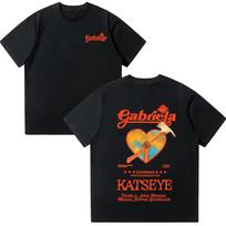 Katseye Gabriela Marškinėliai Vasariniai Medvilniniai Marškinėliai Moterims Trumpomis Rankovėmis Y2K Top Mada O formos iškirptė High Street Marškinėliai Unisex Drabužiai S juoda