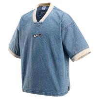 Nike Džinsinis trumpomis rankovėmis krepšinio apvalios apykaklės marškinėliai Vyriški viršutiniai drabužiai HV1919 XL