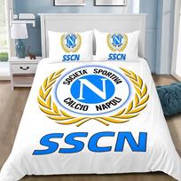 Napoli lovatiesių patalynės komplektas, SSC futbolo klubo logotipas, modernus margintas, 2/3 dalių komplektas, 1 lovatiesė, gimtadienio dovanos 100x135cm