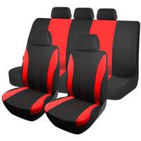 9/4/ VNT Universalus Pilnas Automobilio Sėdynių Užvalkalų Rinkinys Automobilio Sėdynių Apdaila Galinės Priekinės Sėdynės Užvalkalas Automobilio Pagalvėlės Apsauginis Užvalkalas Automobilio Salono Aksesuarai 4PCS raudona