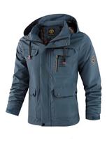 Vyriška kasdienė parka su gobtuvu - Vienspalvė rudens/žiemos viršutinio drabužio striukė XL (67.5-75KG)