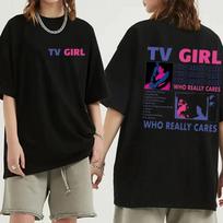 TV mergina, kuriai tikrai rūpi Marškinėliai Medvilniniai Vintažiniai Unisex Viršutiniai drabužiai Sportiniai Marškinėliai Streetwear Grafiniai Per dydį Marškinėliai Sportiniai Marškinėliai S black