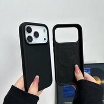 Skysto silikono Magsafe minkštas telefono dėklas, skirtas iPhone 17 Air 16 15 14 13 12 11 Pro Max Plus, magnetinis belaidžio įkrovimo dangtelis iPhone 17 Pro Max juoda