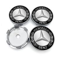 4 vnt. Automobilio rato centro stebulės dangtelis Automobilio ratlankių apsauga nuo dulkių Stebulių gaubtai Mercedes-Benz AMG GLC GLK W211 W221 W220 W163 W164 W203 W204 A B C E S SLK klasė benz-black juoda