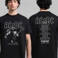 ACDC Back in Black Grįžta į Šiaurės Ameriką PWR UP Turas 2025 Dvipusiai Unisex Marškinėliai Geriausiai parduodamas ir Populiarus Stilius Ins Y2k Viršūnės S