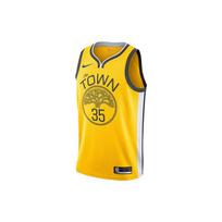 Nike NBA Riboto leidimo marškinėliai, Gerbėjų versija, Golden State Warriors, Kevin Durant Vyriški viršutiniai drabužiai Geltoni BQ1159-729 S