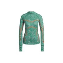 Adidas By Stella McCartney Logo Fitted High Neck Thumb Hole Sports Long Sleeve T-Shirt Women Tops Green HG6882 XS