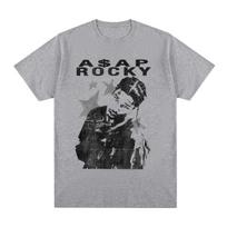 Vasaros 2025 ASAP Rocky Raperis spausdintas Hip Hop stiliaus grynos medvilnės trumpomis rankovėmis marškinėliai aukštos kokybės viršus S