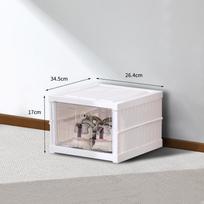 Skaidri plastikinė sulankstoma batų laikymo dėžė - be montavimo, dulkėms atspari batų spintelė ir kilnojamas stovas. Refer to image