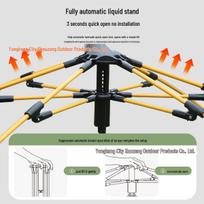 Visiškai automatinis stiklo pluošto stulpų palapinės atramų rinkinys lauko stovyklavimui 6.9-1695 Four Open