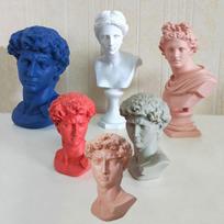 Šiaurietiško dervos Veneros, Apolono ir Dovydo biustai: Spalvingos Europos figūrėlės 15CM David in Light Pink