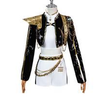 Rumi Zoey Mira Cosplay Moterims Mergaitėms Kpop Demonų Medžiotojai Juodas Auksinis Dainavimo Kostiumas Helovino Vakarėliui Vaidmenų Žaidimo Apranga Kostiumas 110