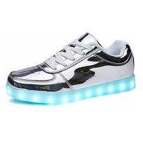 Unisex LED šviečiantys batai: USB įkraunami šviečiantys sportbačiai Size 43 sidabras