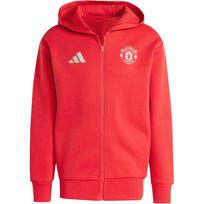 Adidas Manchester United Anthem striukė su užrašu, patogi laisvalaikio sportinė striukė su gobtuvu, raudona, IT4187 S