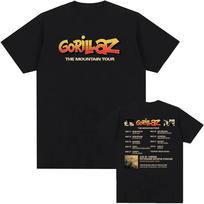 Gorillaz The Mountain Tour 2026 Marškinėliai Trumpomis Rankovėmis Laisvi Vyriški/Moteriški Marškinėliai Madingi Laisvi Unisex Streetwear Hip Hop Drabužiai XS
