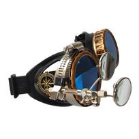 Atnaujinti Steampunk akiniai Suvirinimo Goth Cosplay Vintage Akiniai Rustic Rave vakarėlio Fancy Dress kostiumas Moterims Vyrams Dovana mėlyna