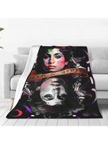 Amy Singer Winehouse Fleece Throw Blanket Lightweight Cozy Fuzzy Microfiber Blanket For Couch Sofa Bed 80x60 75X95CM pilka spalva