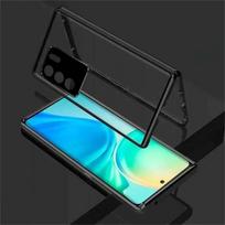 Magnetinis dėklas OPPO Reno15 Reno11 Reno12 Reno13 Pro F su Metaliniu Rėmeliu, Dvipusis Grūdintas Stiklas, Pilna Kameros Apsauga, Telefonų Bamperiai OPPO Reno12 juoda