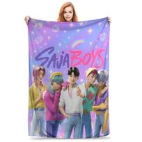 K-Pop Saja Berniukai Antklodė Šilta Minkšta Pūkuota Pliušinė Mėtoma Antklodė Vaikams Sofai Kėdei Lovai Flanelinis Patalynės Užvalkalas Flannel 75x100cm