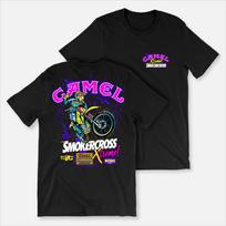 Retro automobilio Camel cigarečių marškinėliai Vintažiniai medvilniniai viršutiniai drabužiai T-shirt Trumpomis rankovėmis Laisvalaikio gatvės apranga Per dydį Moterims Vyrams Drabužiai Motosportas M