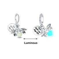 Copper Dangle Charm Heart Rose Firefly Bird Butterfly Colorful Bead Charms For Original Diy Bracelet Fine Jewellery
